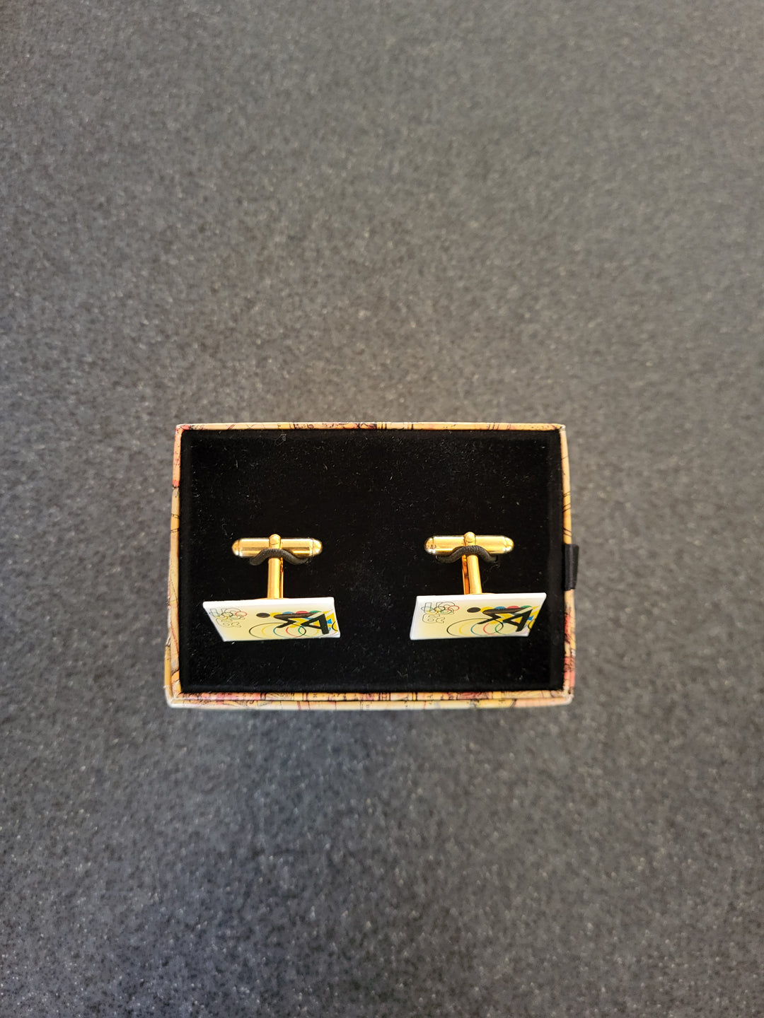 1996 Vintage Olympic Cycling Cufflinks – Featuring 1972 Munich Olympics US Stamp Design